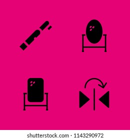 4 mirror icon set with tooth brush and mirror vector illustration for graphic design and web