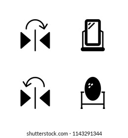 4 mirror icon set with mirror vector illustration for graphic design and web