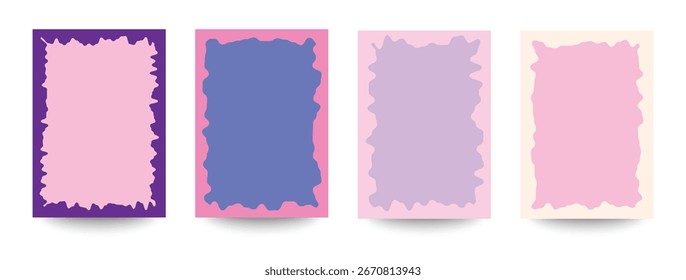4 Modern A4 art vector textured background for ads, cover, poster, sales, social media, flyer, interior. Ideal template design. Modern Abstract Geometric Cover Templates.