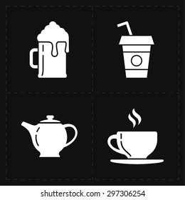 4 modern flat bar icons
