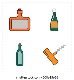 4 modern flat bar icons