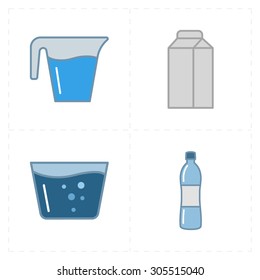 4 modern flat bar icons