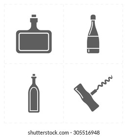4 modern flat bar icons