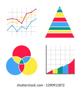 4 Modern flat style design infographics icons signs set vector illustration isolated on white background.