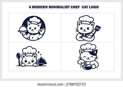 4 modern, minimalistic Cher Cat logos