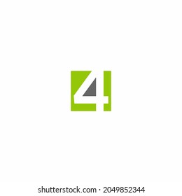 4 monogram. Abstract letter 4 logo design. Line creative symbol. Logo branding. Universal vector icon - Vector