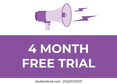 4 month free trial banner design. 4 months free banner background
