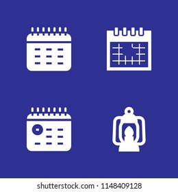 4 month icon set with month calendar, lantern and calendar vector illustration for graphic design and web