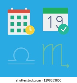 4 month icons with calendar and scorpio in this set