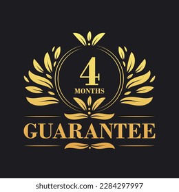 Vector de logotipo de garantía de 4 meses, símbolo de signo de garantía de 4 meses