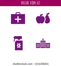 4 mother icons in vector set. trip and health illustration for web and graphic design
