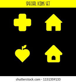 4 mother icons in vector set. home, shelter and health illustration for web and graphic design