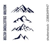 4 moutains vector art silhouette collection abstract 