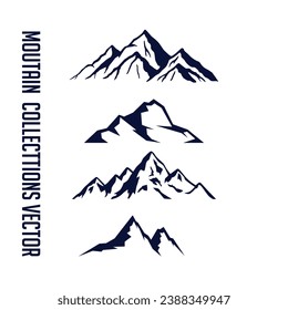 4 moutains vector art silhouette collection abstract 