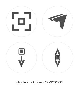 4 Move, Cursor, Move modern icons on round shapes, vector illustration, eps10, trendy icon set.