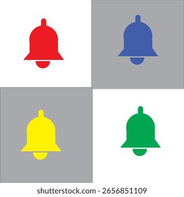 4 Design de ícone de campainha multicolor 