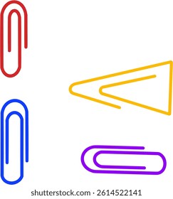 4 multicolor handrawing paper clip