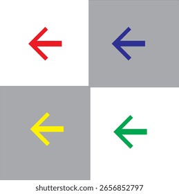 4 Diseño de icono de flecha izquierda multicolor 