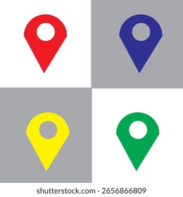 4 Icono y diseño de Locación multicolor