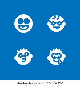 4 nerd icons in vector set. goofy and geek illustration for web and graphic design