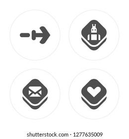 4 Next, Email, Robot, Favorite modern icons on round shapes, vector illustration, eps10, trendy icon set.