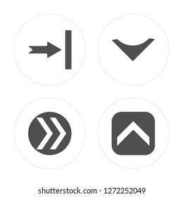 4 Next, Fast forward, Down arrow, Up arrow modern icons on round shapes, vector illustration, eps10, trendy icon set.