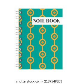 4 Notebook diary cover flowers seamless pattern design scrapbook in purple pink green colors. collection bundle set