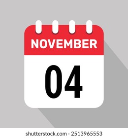 4 november calendar icon vector graphic design page icon