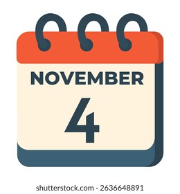4 november calendar vector on white background
Vector calendar with date