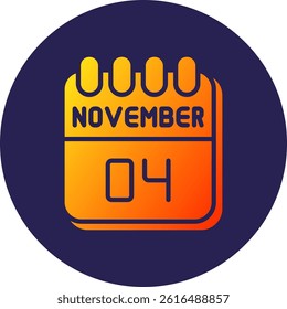 4 November Glyph Circle Gradient Icon