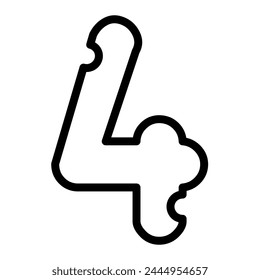 4 number alphabet typeface, graphics. Mice cheese font.