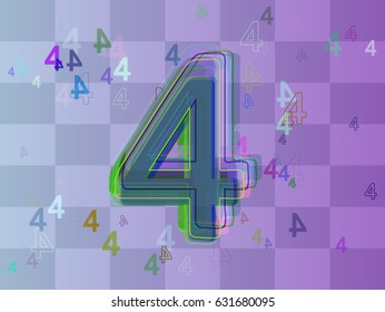 4 Number background template