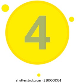 4 Number button yellow design