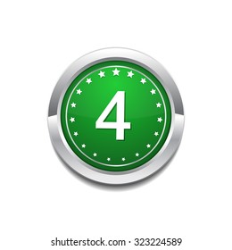 4 Number Circular Vector Green Web Icon Button
