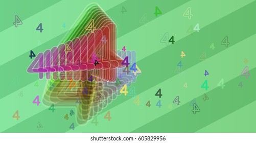 4 Number design art