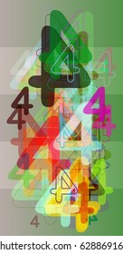 4 Number design art