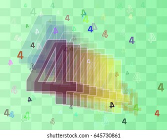 4 Number design art