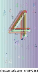 4 Number design icon