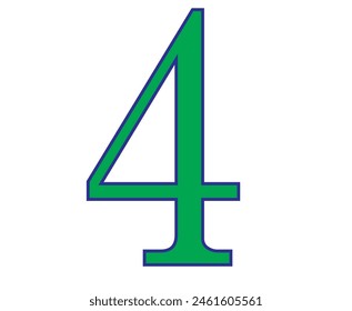 4 Número en diseño y fondo de color blanco en diseño