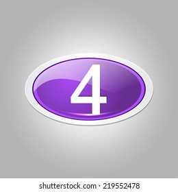 4 Number Elliptical Vector Purple Web Icon Button