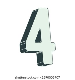 4 number eps vector 2d design