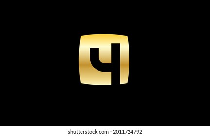 4 Number Gold Modern Logo