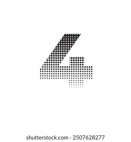 4 number halftone dotted effect logo icon vector illustration eps