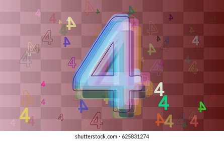 4 Number icon art