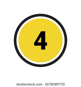 Icono de 4 números Vector de diseño de contorno símbolo o ilustración