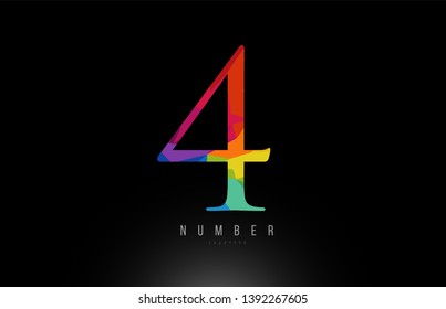 4 number logo design with rainbow colors suitable for a company or business