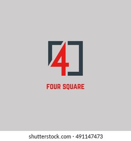 4 Number logo design vector