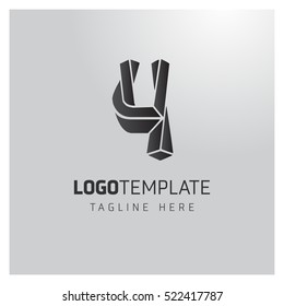 4 Number logo formed by twisted lines. Twist Idea logo,Idea logo,Vector Logo Template, vector design template elements for your application or corporate identity