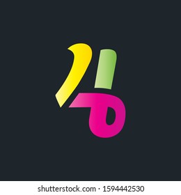 4 number logo multicolor letter design template