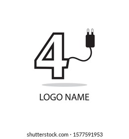 4 number logo symbol vector illustration design